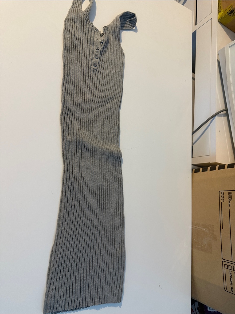 Forever 21 Gray Ribbed Maxi Dress